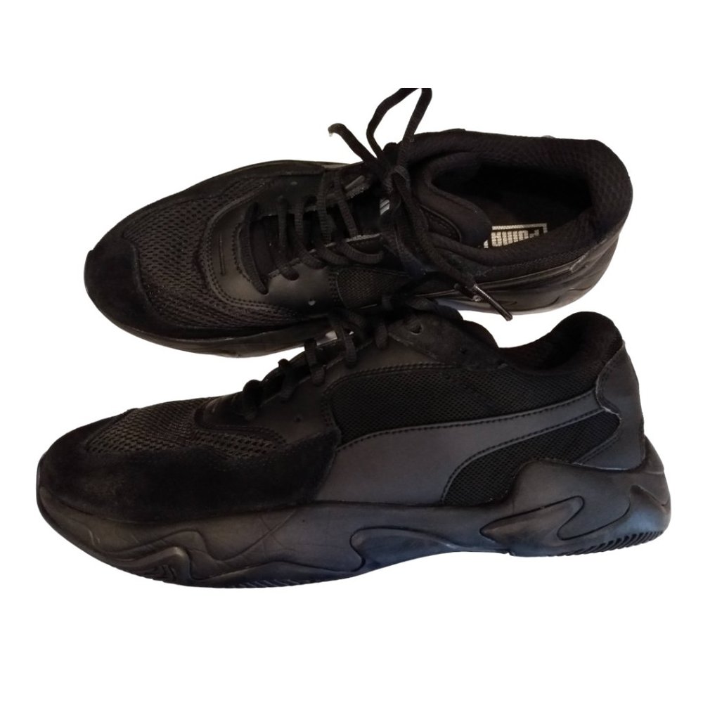 PUMA Storm Origin Triple Black Sneakers, size 11